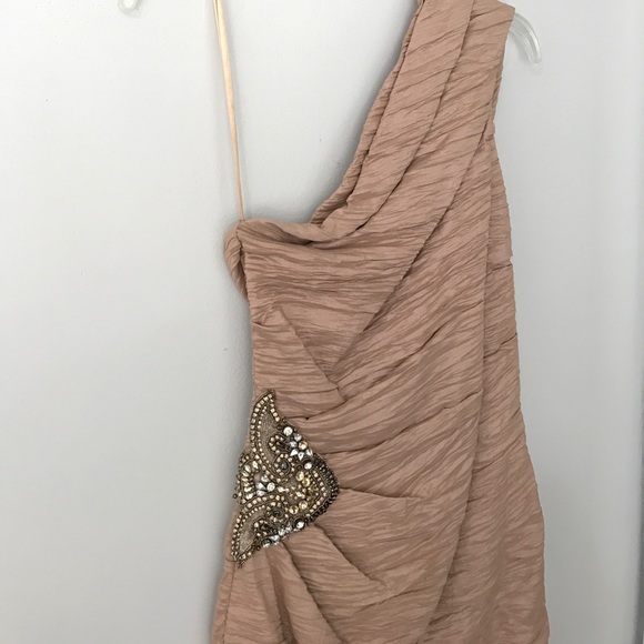 One Shoulder Dress, champagne color - Picture 4 of 6
